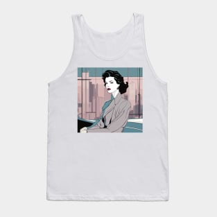 Mysterious Muse Art Deco Patrick Nagel 80s Tank Top